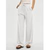 image:imageANRABESS Women Wide Leg Linen Palazzo Pants Casual Elastic Waist Drawstring Flowy Loose Beach Travel Trousers with PocketsWhite
