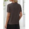 image:imageANRABESS Women Wool Blend Sweater Summer 2026 Short Sleeve V Neck Pullover Top Business Casual Outfit Beach Vacation ClothesDark Brown