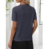 image:imageANRABESS Women Wool Blend Sweater Summer 2026 Short Sleeve V Neck Pullover Top Business Casual Outfit Beach Vacation ClothesDark Gray