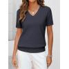 image:imageANRABESS Women Wool Blend Sweater Summer 2026 Short Sleeve V Neck Pullover Top Business Casual Outfit Beach Vacation ClothesDark Gray