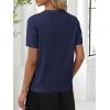 image:imageANRABESS Women Wool Blend Sweater Summer 2026 Short Sleeve V Neck Pullover Top Business Casual Outfit Beach Vacation ClothesNavy Blue