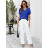 image:imageANRABESS Women Wool Blend Sweater Summer 2026 Short Sleeve V Neck Pullover Top Business Casual Outfit Beach Vacation ClothesRoyal Blue