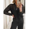 image:imageANRABESS Womens 2 Piece Outfits 2026 Spring Crochet Half Zip Sweater Top Wide Leg Pant Travel Matching Sets Lounge ClothesBlack