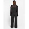 image:imageANRABESS Womens 2 Piece Outfits 2026 Spring Crochet Half Zip Sweater Top Wide Leg Pant Travel Matching Sets Lounge ClothesBlack