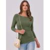image:imageANRABESS Womens 34 Long Sleeve Tops Ribbed Knit Slim Fitted Shirts Basic Tee Fall Outfits 2026 Fashion Y2K ClothesArmy Green