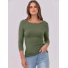 image:imageANRABESS Womens 34 Long Sleeve Tops Ribbed Knit Slim Fitted Shirts Basic Tee Fall Outfits 2026 Fashion Y2K ClothesArmy Green