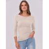 image:imageANRABESS Womens 34 Long Sleeve Tops Ribbed Knit Slim Fitted Shirts Basic Tee Fall Outfits 2026 Fashion Y2K ClothesBeige