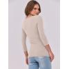 image:imageANRABESS Womens 34 Long Sleeve Tops Ribbed Knit Slim Fitted Shirts Basic Tee Fall Outfits 2026 Fashion Y2K ClothesBeige