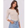 image:imageANRABESS Womens 34 Long Sleeve Tops Ribbed Knit Slim Fitted Shirts Basic Tee Fall Outfits 2026 Fashion Y2K ClothesBeige