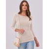 image:imageANRABESS Womens 34 Long Sleeve Tops Ribbed Knit Slim Fitted Shirts Basic Tee Fall Outfits 2026 Fashion Y2K ClothesBeige