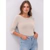 image:imageANRABESS Womens 34 Long Sleeve Tops Ribbed Knit Slim Fitted Shirts Basic Tee Fall Outfits 2026 Fashion Y2K ClothesBeige