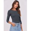 image:imageANRABESS Womens 34 Long Sleeve Tops Ribbed Knit Slim Fitted Shirts Basic Tee Fall Outfits 2026 Fashion Y2K ClothesCharcoal