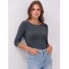image:imageANRABESS Womens 34 Long Sleeve Tops Ribbed Knit Slim Fitted Shirts Basic Tee Fall Outfits 2026 Fashion Y2K ClothesCharcoal