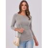 image:imageANRABESS Womens 34 Long Sleeve Tops Ribbed Knit Slim Fitted Shirts Basic Tee Fall Outfits 2026 Fashion Y2K ClothesDark Khaki
