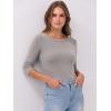 image:imageANRABESS Womens 34 Long Sleeve Tops Ribbed Knit Slim Fitted Shirts Basic Tee Fall Outfits 2026 Fashion Y2K ClothesDark Khaki
