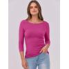 image:imageANRABESS Womens 34 Long Sleeve Tops Ribbed Knit Slim Fitted Shirts Basic Tee Fall Outfits 2026 Fashion Y2K ClothesHot Pink