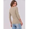 image:imageANRABESS Womens 34 Long Sleeve Tops Ribbed Knit Slim Fitted Shirts Basic Tee Fall Outfits 2026 Fashion Y2K ClothesLight Khaki