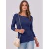 image:imageANRABESS Womens 34 Long Sleeve Tops Ribbed Knit Slim Fitted Shirts Basic Tee Fall Outfits 2026 Fashion Y2K ClothesNavy Blue
