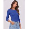 image:imageANRABESS Womens 34 Long Sleeve Tops Ribbed Knit Slim Fitted Shirts Basic Tee Fall Outfits 2026 Fashion Y2K ClothesRoyal Blue
