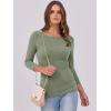 image:imageANRABESS Womens 34 Long Sleeve Tops Ribbed Knit Slim Fitted Shirts Basic Tee Fall Outfits 2026 Fashion Y2K ClothesSage Green
