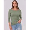 image:imageANRABESS Womens 34 Long Sleeve Tops Ribbed Knit Slim Fitted Shirts Basic Tee Fall Outfits 2026 Fashion Y2K ClothesSage Green