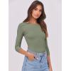 image:imageANRABESS Womens 34 Long Sleeve Tops Ribbed Knit Slim Fitted Shirts Basic Tee Fall Outfits 2026 Fashion Y2K ClothesSage Green