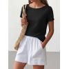 image:imageANRABESS Womens Boat Neck Tops Short Sleeve TShirts Causal Fashion Tee Shirts 2026 Summer Spring ClothesBlack