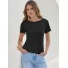 image:imageANRABESS Womens Boat Neck Tops Short Sleeve TShirts Causal Fashion Tee Shirts 2026 Summer Spring ClothesBlack