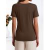 image:imageANRABESS Womens Boat Neck Tops Short Sleeve TShirts Causal Fashion Tee Shirts 2026 Summer Spring ClothesBrown