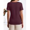 image:imageANRABESS Womens Boat Neck Tops Short Sleeve TShirts Causal Fashion Tee Shirts 2026 Summer Spring ClothesBurgundy