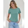 image:imageANRABESS Womens Boat Neck Tops Short Sleeve TShirts Causal Fashion Tee Shirts 2026 Summer Spring ClothesGreen