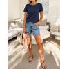 image:imageANRABESS Womens Boat Neck Tops Short Sleeve TShirts Causal Fashion Tee Shirts 2026 Summer Spring ClothesNavy Blue