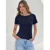 image:imageANRABESS Womens Boat Neck Tops Short Sleeve TShirts Causal Fashion Tee Shirts 2026 Summer Spring ClothesNavy Blue