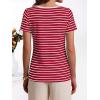 image:imageANRABESS Womens Boat Neck Tops Short Sleeve TShirts Causal Fashion Tee Shirts 2026 Summer Spring ClothesRed White Stripe