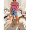 image:imageANRABESS Womens Boat Neck Tops Short Sleeve TShirts Causal Fashion Tee Shirts 2026 Summer Spring ClothesRed White Stripe