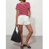 image:imageANRABESS Womens Boat Neck Tops Short Sleeve TShirts Causal Fashion Tee Shirts 2026 Summer Spring ClothesRed White Stripe
