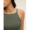 image:imageANRABESS Womens Camis Spaghetti Straps Tank Tops High Square Neck Sleeveless Racerback Camisole Shirts Summer Basic TeeArmy Green