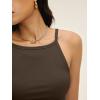 image:imageANRABESS Womens Camis Spaghetti Straps Tank Tops High Square Neck Sleeveless Racerback Camisole Shirts Summer Basic TeeCoffee