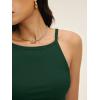 image:imageANRABESS Womens Camis Spaghetti Straps Tank Tops High Square Neck Sleeveless Racerback Camisole Shirts Summer Basic TeeDeep Green