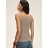 image:imageANRABESS Womens Camis Spaghetti Straps Tank Tops High Square Neck Sleeveless Racerback Camisole Shirts Summer Basic TeeDeep Khaki