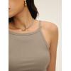 image:imageANRABESS Womens Camis Spaghetti Straps Tank Tops High Square Neck Sleeveless Racerback Camisole Shirts Summer Basic TeeDeep Khaki