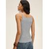 image:imageANRABESS Womens Camis Spaghetti Straps Tank Tops High Square Neck Sleeveless Racerback Camisole Shirts Summer Basic TeeGrey