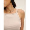 image:imageANRABESS Womens Camis Spaghetti Straps Tank Tops High Square Neck Sleeveless Racerback Camisole Shirts Summer Basic TeeLight Pink