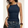 image:imageANRABESS Womens Camis Spaghetti Straps Tank Tops High Square Neck Sleeveless Racerback Camisole Shirts Summer Basic TeeNavy Blue