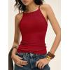 image:imageANRABESS Womens Camis Spaghetti Straps Tank Tops High Square Neck Sleeveless Racerback Camisole Shirts Summer Basic TeeRed