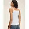 image:imageANRABESS Womens Camis Spaghetti Straps Tank Tops High Square Neck Sleeveless Racerback Camisole Shirts Summer Basic TeeWhite