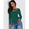 image:imageANRABESS Womens Cutout Tops Trendy Sexy Long Sleeve Shirts Ribbed Slim Fit Tee 2025 Fall Fashion Going Out Tshirts ClothesGreen