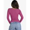 image:imageANRABESS Womens Cutout Tops Trendy Sexy Long Sleeve Shirts Ribbed Slim Fit Tee 2025 Fall Fashion Going Out Tshirts ClothesHot Pink