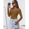 image:imageANRABESS Womens Cutout Tops Trendy Sexy Long Sleeve Shirts Ribbed Slim Fit Tee 2025 Fall Fashion Going Out Tshirts ClothesLight Brown