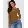 image:imageANRABESS Womens Cutout Tops Trendy Sexy Long Sleeve Shirts Ribbed Slim Fit Tee 2025 Fall Fashion Going Out Tshirts ClothesLight Brown